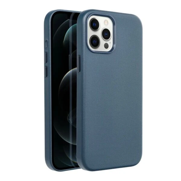 Casify Leren Hoesje met MagSafe voor iPhone 12 Pro Max Donkerblauw