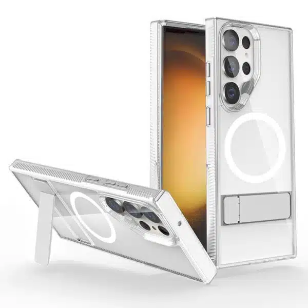 Casify Samsung Galaxy S23 Ultra MagSafe Hoesje met Kickstand Standaard Transparant