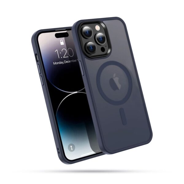 Casify Classic Hybrid Hoesje voor iPhone met MagSafe Mat Donkerblauw