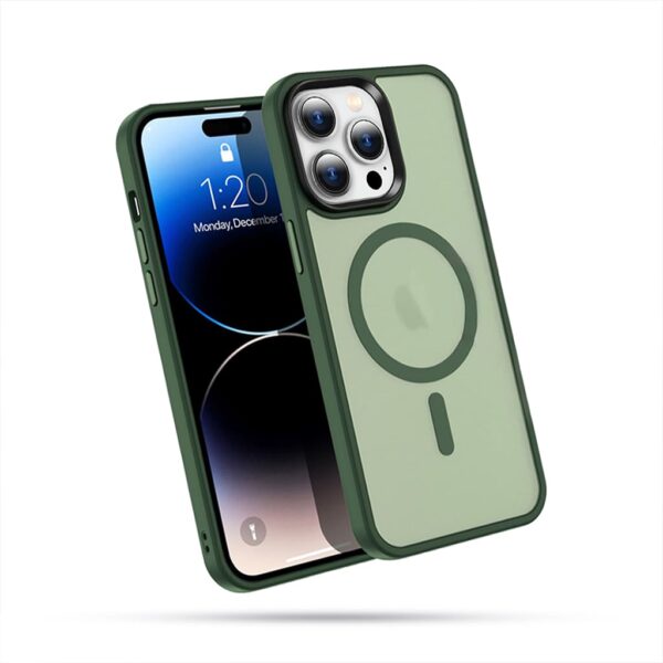 Casify Classic Hybrid Hoesje voor iPhone met MagSafe Mat Donkergroen