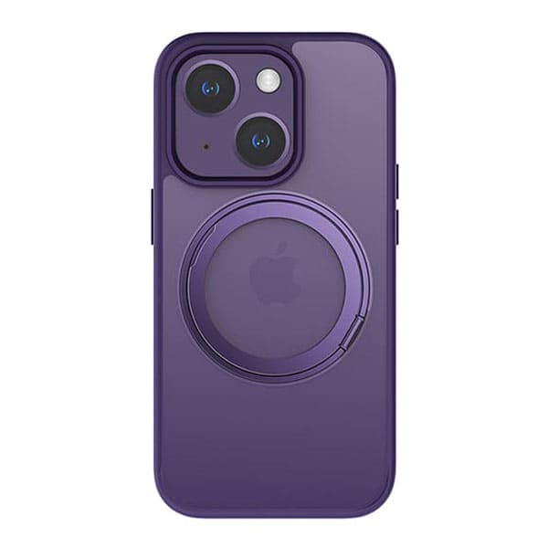 Casify iPhone 15 Plus MagSafe Hoesje met 360° verstelbaar Kickstand Standaard Donkerpaars