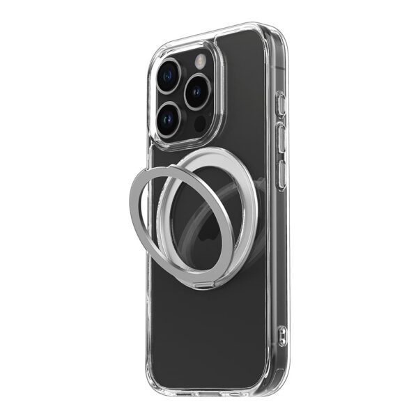 Casify 360° verstelbaar Kickstand Hoesje met MagSafe voor de iPhone 16 Pro Max Transparant2