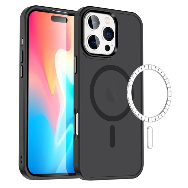 Casify Matte Hoesje met MagSafe voor de iPhone 16 Pro Mat Zwart