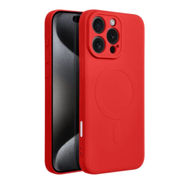 Casify Siliconen Hoesje met MagSafe voor de iPhone 16 Pro Max Rood